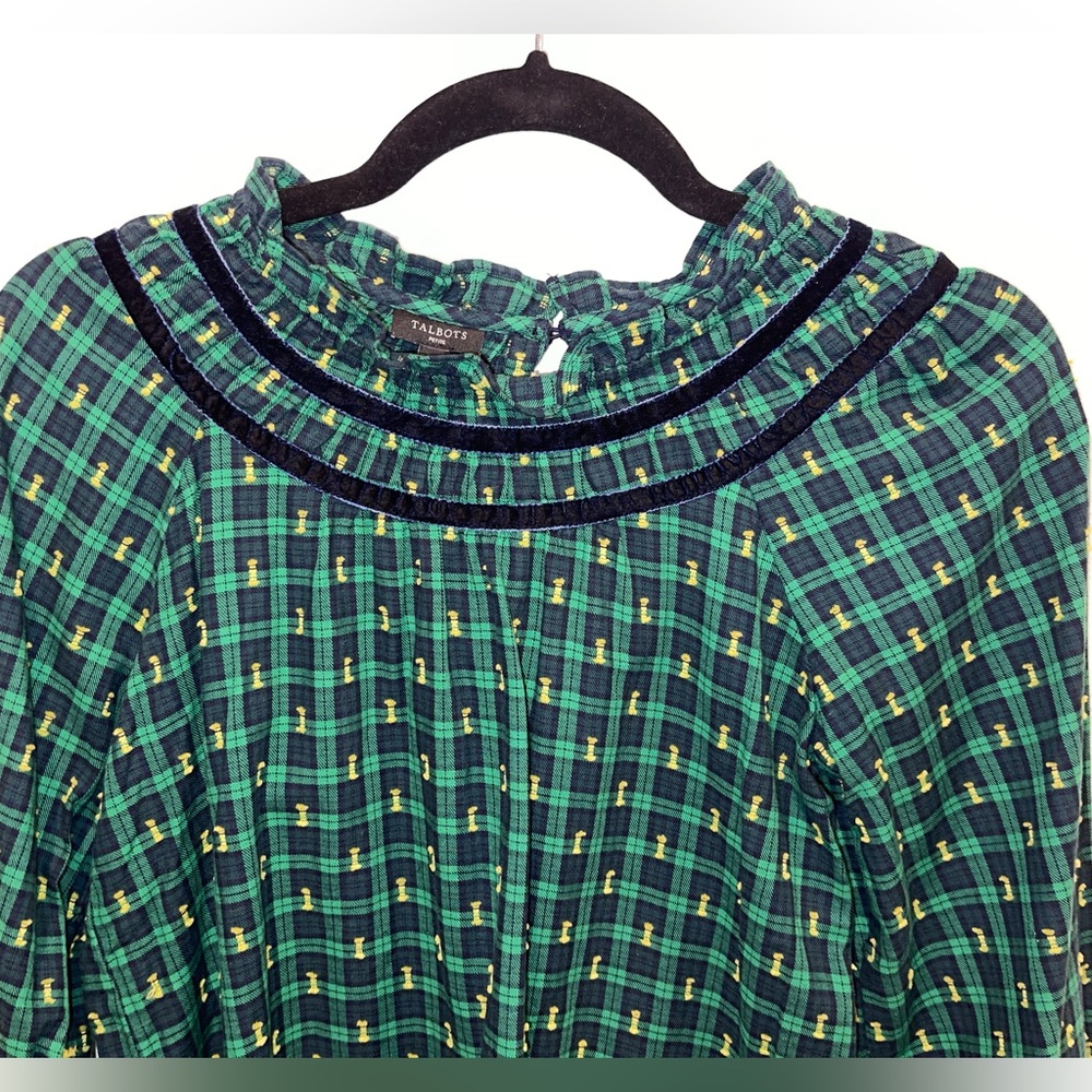 Talbots Petite Plaid Shirt Size P - Picture 3 of 6